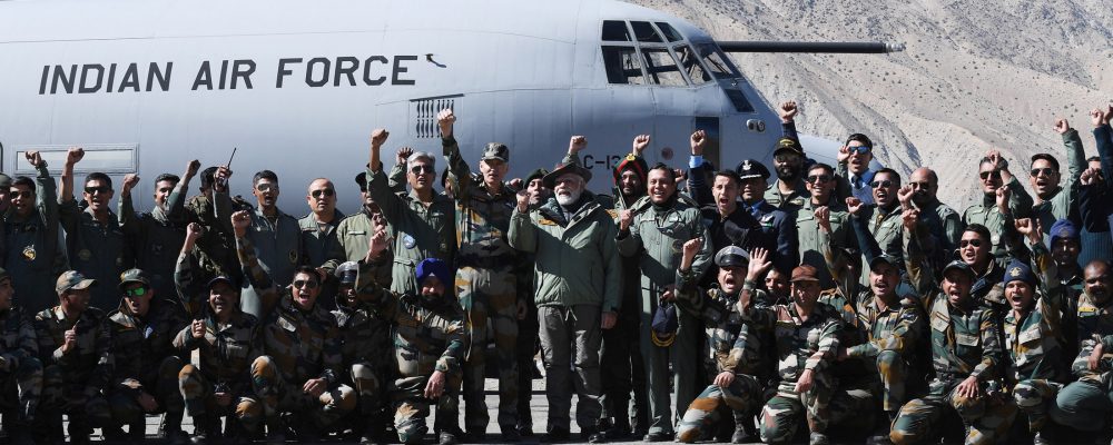 PM at the celebration of Diwali with Armed Forces, in Kargil on October 24, 2022.