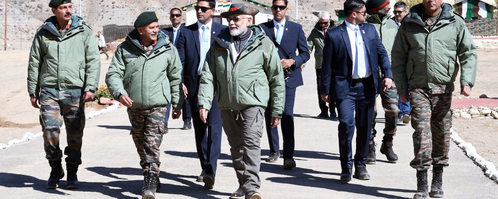 PM at the celebration of Diwali with Armed Forces, in Kargil on October 24, 2022.